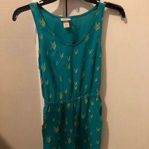 Teal with yellow pattern dress
